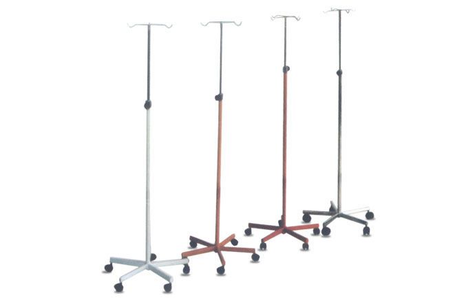 2-hook IV pole / telescopic / on casters HMF-510 A.A.MEDICAL